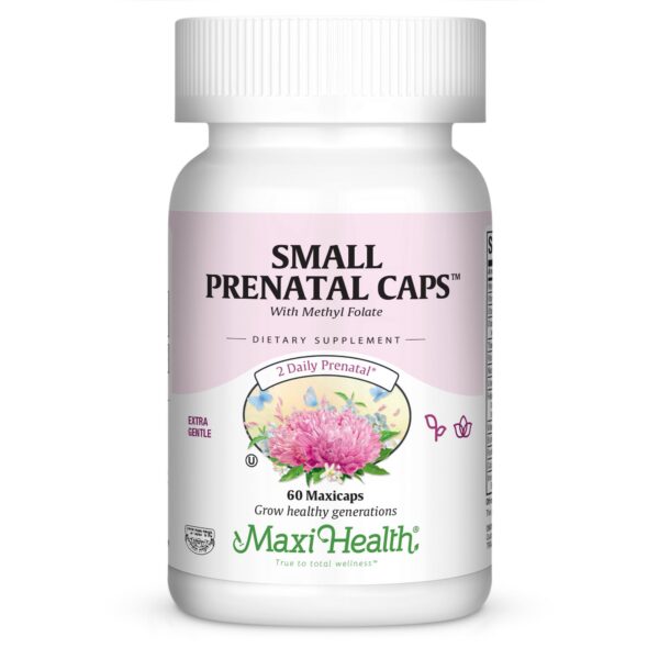 Version 1.0.0 Cápsulas prenatales Maxi Health frasco con folato metilado