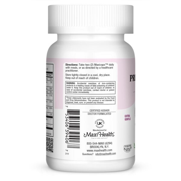Version 1.0.0 Cápsulas Maxi Health sobre fondo blanco mostrando detalles