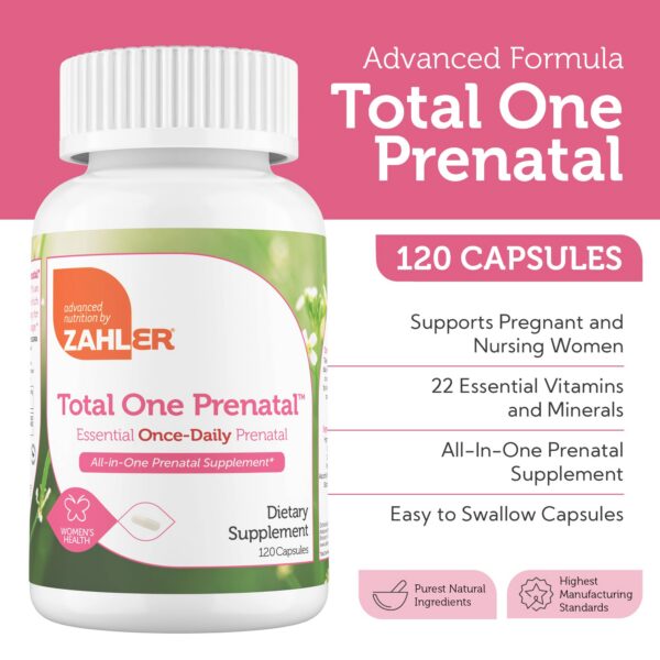 Cápsulas prenatales Zahler Total One en blister