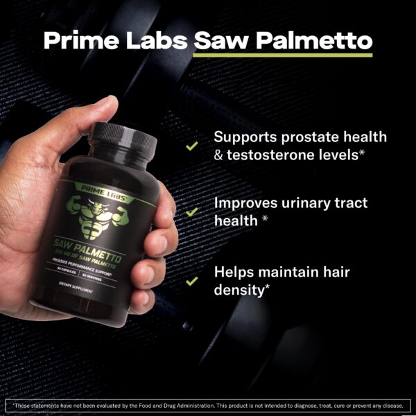 Cápsulas Prime Labs Saw Palmetto 350mg alta potencia