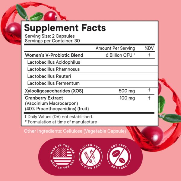 Cápsulas probióticas para equilibrio de pH y flora vaginal