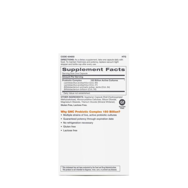 Version 1.0.0 Cápsulas probióticas extra fuertes GNC Probiotic Complex