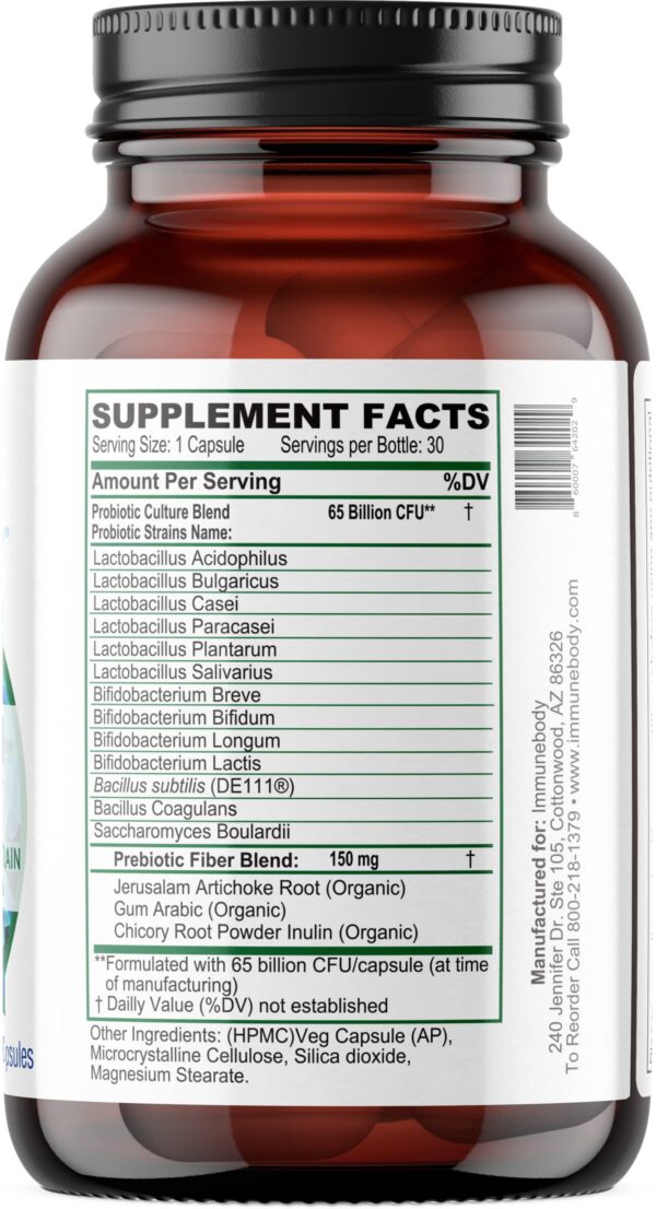Version 1.0.0 Cápsulas probióticas ImmuneBody para salud intestinal óptima