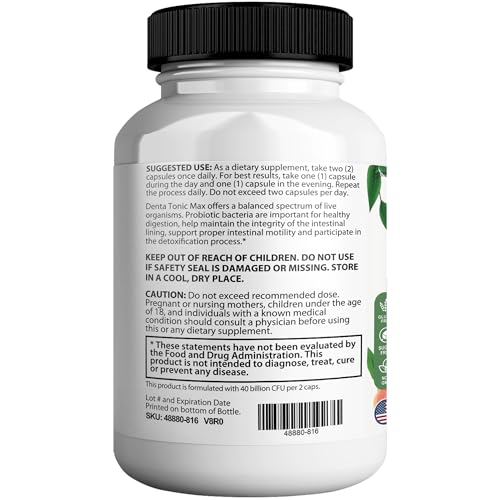 Cápsulas probióticas Denta Tonic Max con Lactobacillus y Bifidobacterium