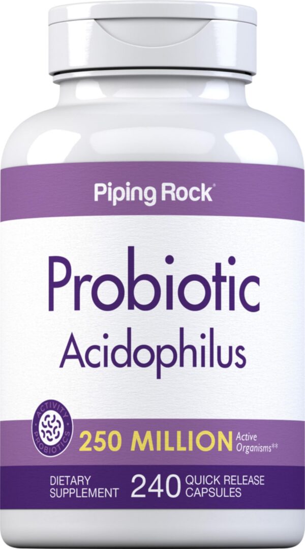 Cápsulas de Probiótico Acidophilus Piping Rock en envase