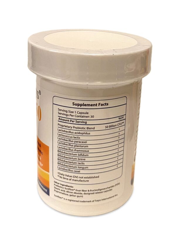 Cápsulas probiótico FloraTummys con prebióticos sin gluten