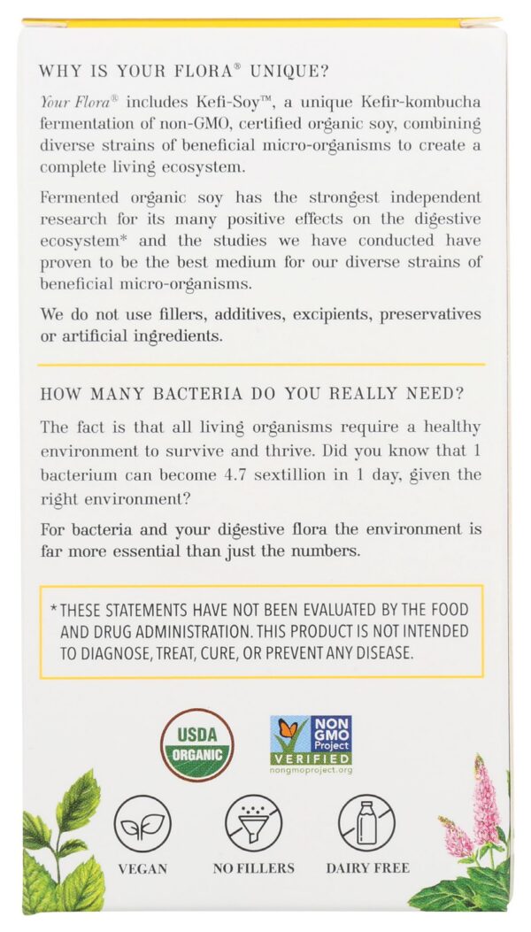 Cápsulas de probiótico no GMO Your Flora para digestión delicada