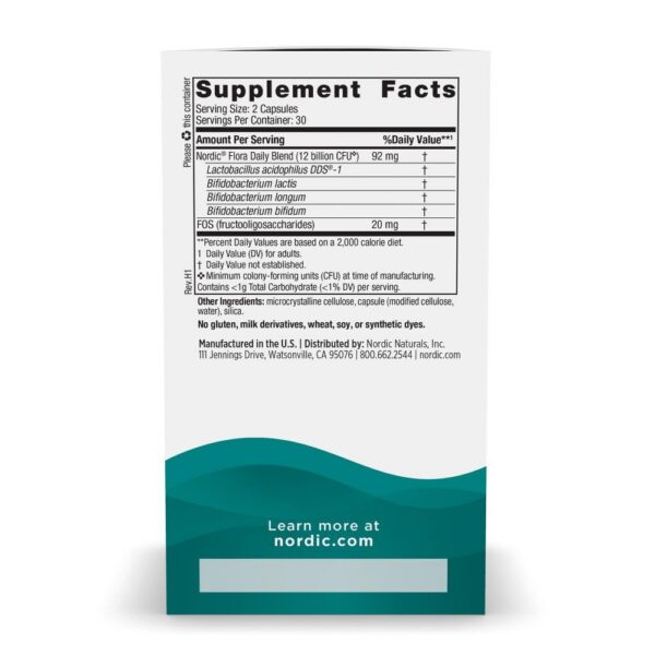 Cápsulas de probiótico Nordic Naturals para salud digestiva