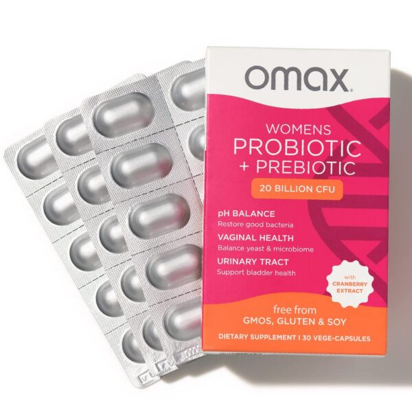Cápsulas probiotico omax para salud femenina
