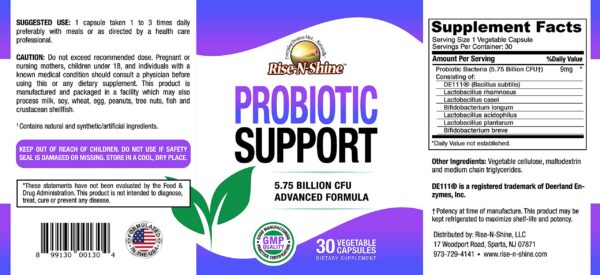 Cápsulas probióticos Rise-N-Shine