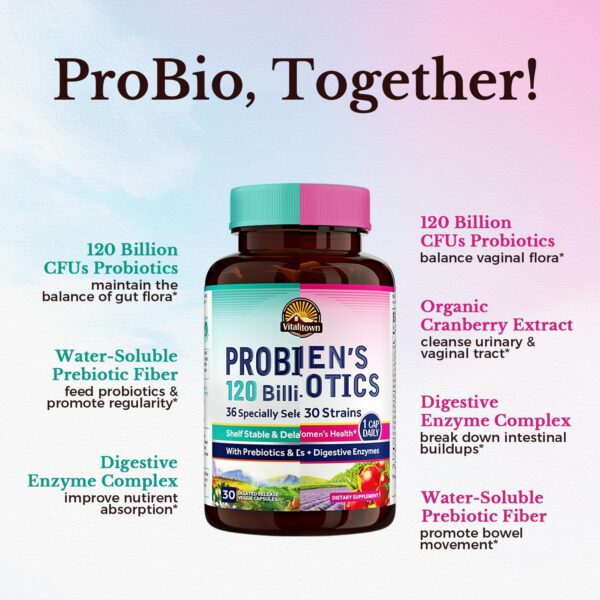 Cápsulas de probióticos Vitalitown para mujer con arándano