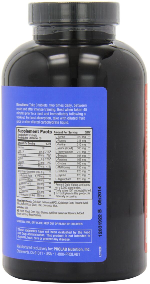 Cápsulas Prolab Amino 2000 con aminoácidos de suero