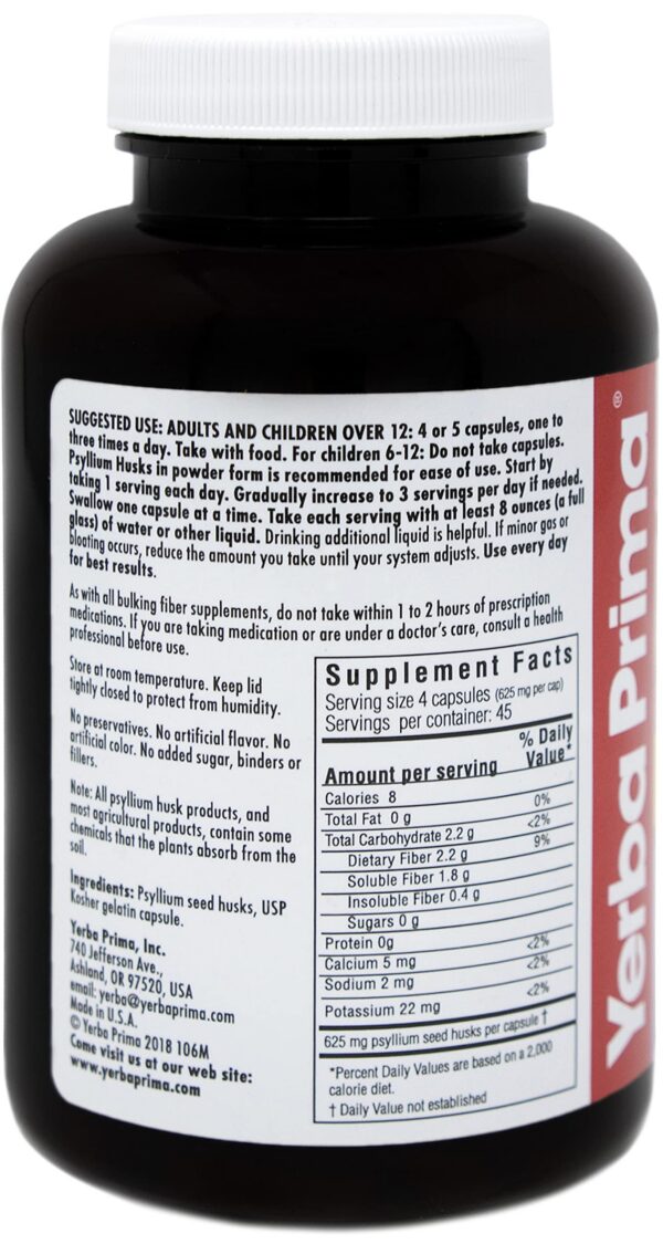 Cápsulas naturales de psyllium para limpieza de colon