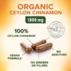 Cápsulas puras de canela Ceylán sin gluten y sin azúcar