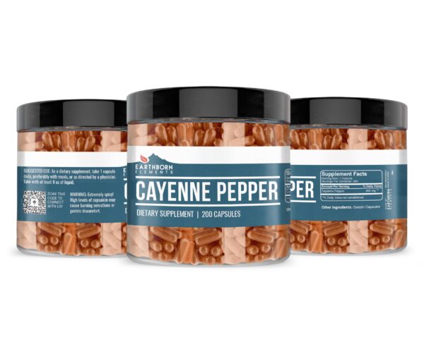 Cápsulas puras pimienta cayena para suplementación