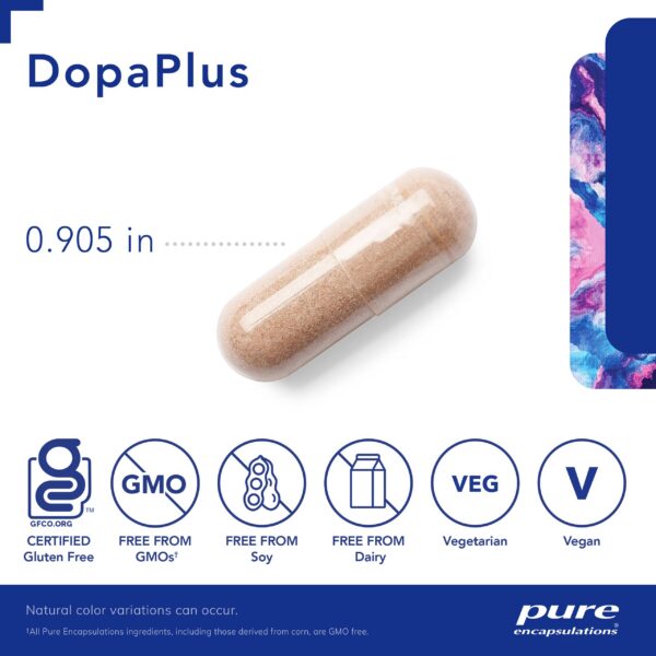 Cápsulas de Pure Encapsulations DopaPlus para salud cerebral