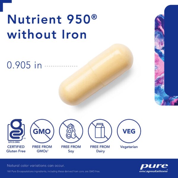 Cápsulas de Pure Encapsulations Nutrient 950 Sin Hierro
