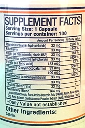 Cápsulas Pure Herbs vitamina b frasco de 100