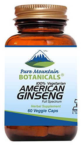 Cápsulas Pure Mountain Botanicals Ginseng Americano 60 unidades