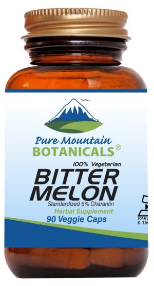 Cápsulas Pure Mountain Botanicals melón amargo suplemento vegano