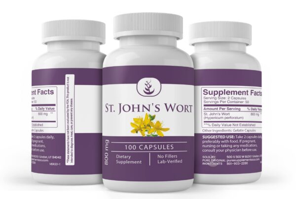 Cápsulas PURE ORIGINAL INGREDIENTS Hierba de San Juan 100 unidades