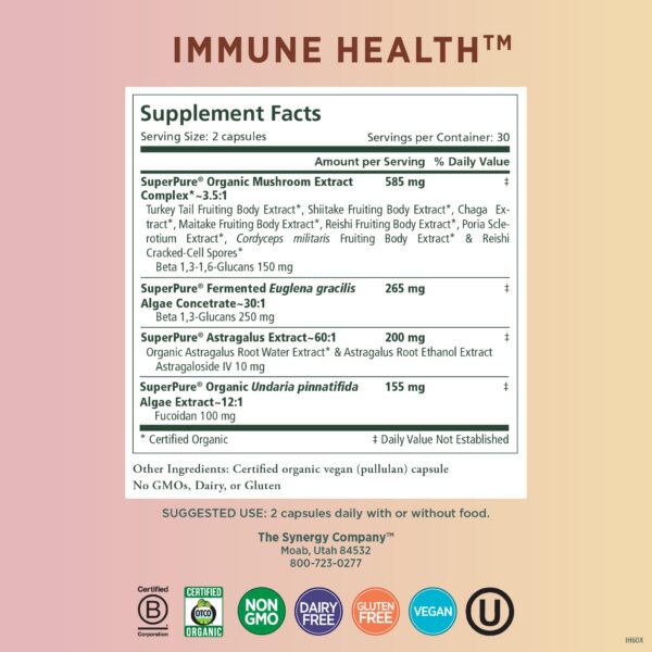 Cápsulas PURE SYNERGY para soporte inmunológico todo el año