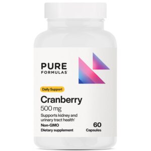 Cápsulas PureFormulas arándano rojo 500 mg suplemento antioxidante