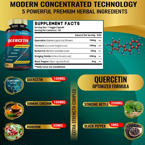 Cápsulas quercetina premium 150 caps Tenmido