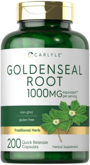 Cápsulas de raíz de goldenseal Carlyle 1000mg 200 tabletas