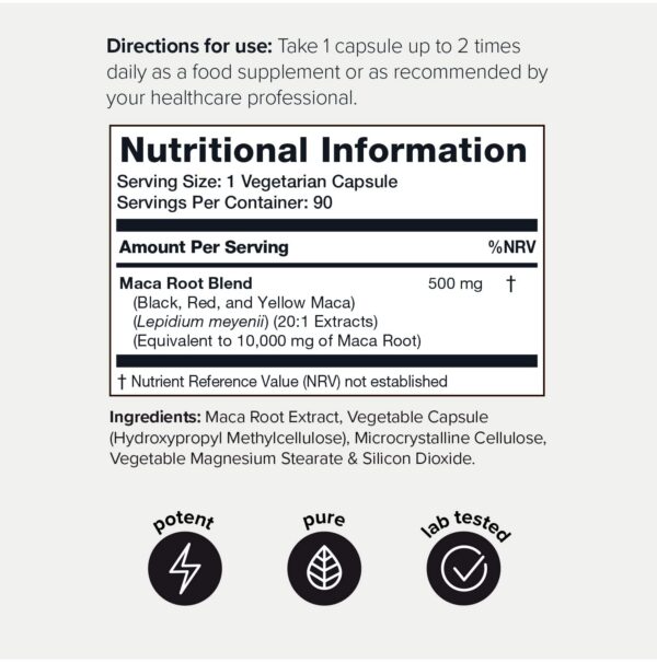Version 1.0.0 Cápsulas de raíz de maca de alta potencia
