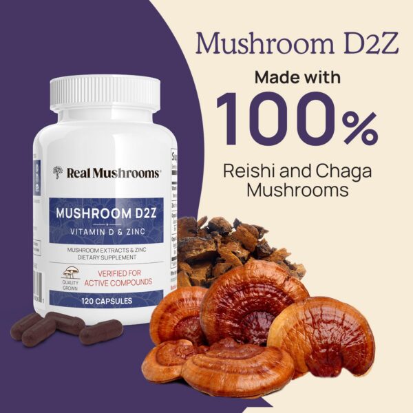 Cápsulas Real Mushrooms con Chaga y Reishi para apoyo inmune