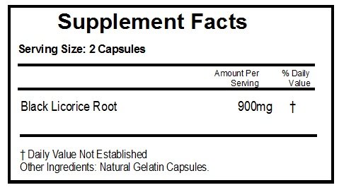 Version 1.0.0 Capsulas regaliz negro suplemento natural sin aditivos frasco 900mg