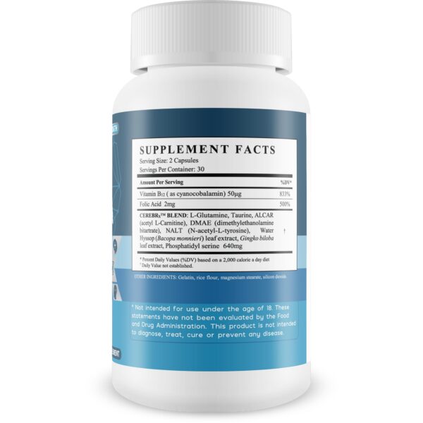 Cápsulas de Rejuva Brain para memoria y concentración