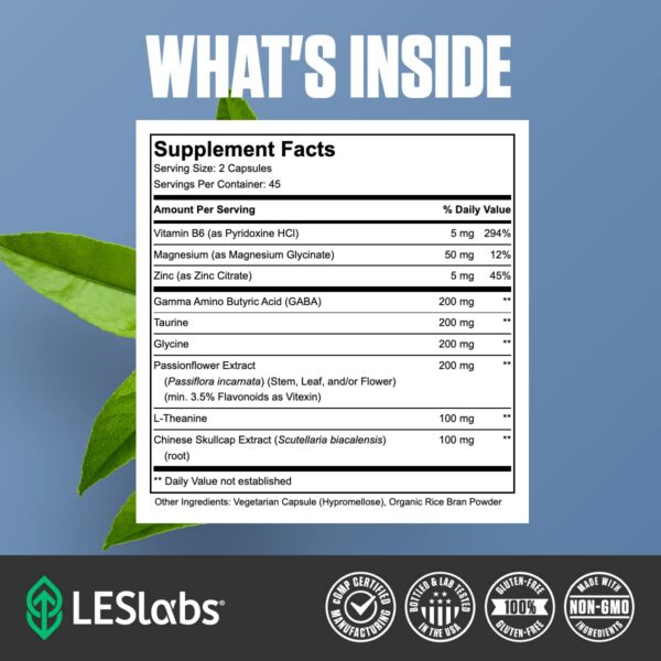 capsulas de relajación y sueño les labs gaba 90 unidades