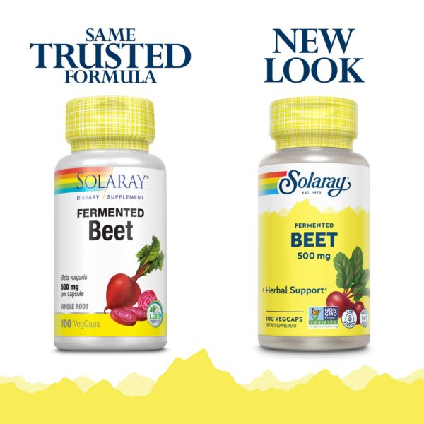 Version 1.0.0 Cápsulas de remolacha orgánica fermentada Solaray frasco