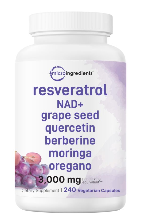 Cápsulas de resveratrol y NAD+ con antioxidantes