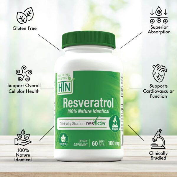 Cápsulas Resveratrol ResVida para salud y longevidad
