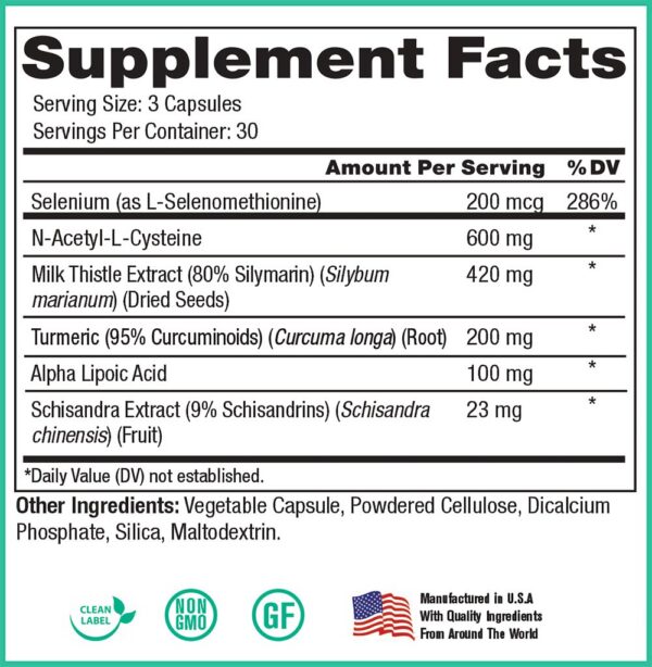 Cápsulas para salud del hígado y desintoxicación natural