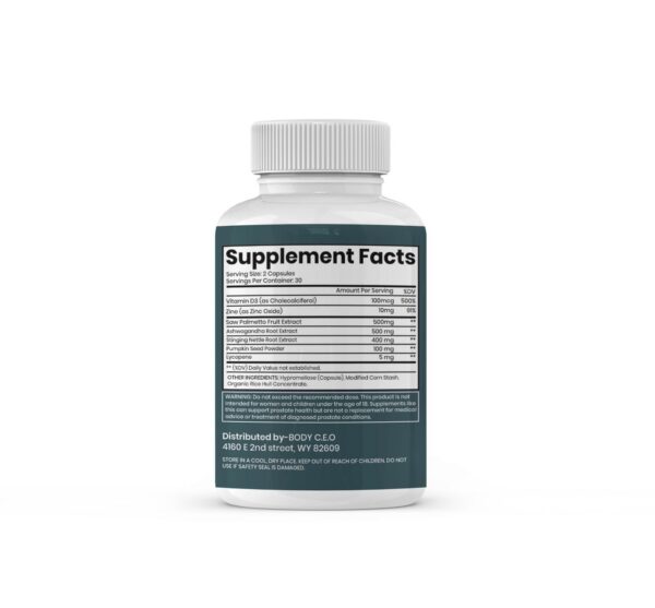 Cápsulas de salud prostática y urinaria BODY C.E.O.