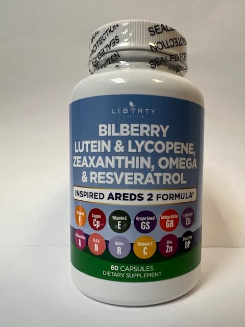 Frasco vitaminas para ojos Liberty Lifestyle 60 cápsulas