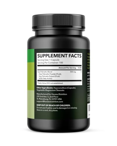 Cápsulas de Saw Palmetto para apoyo hormonal y salud prostática masculina
