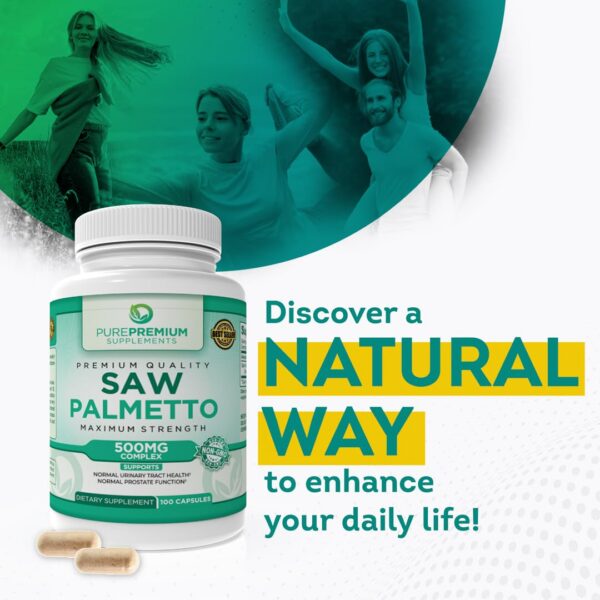 Capsulas Saw Palmetto para hombres y mujeres cuidado salud