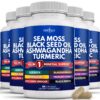 Cápsulas Sea Moss New Age con aceite de semilla negra