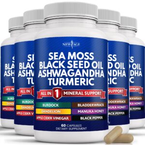 Cápsulas Sea Moss New Age con aceite de semilla negra