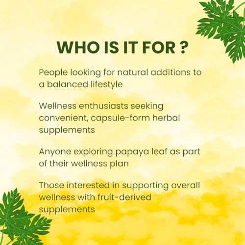 Cápsulas de hoja de papaya SETNUTRA mostradas fuera del frasco