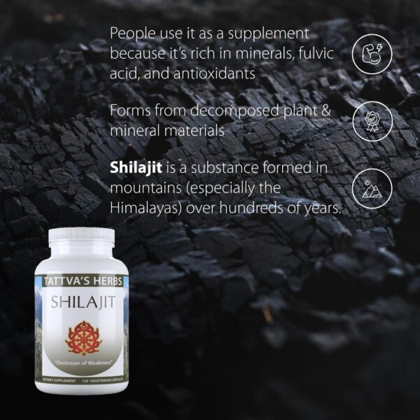 Cápsulas Shilajit fórmula limpia sin gluten ni soja Tattva