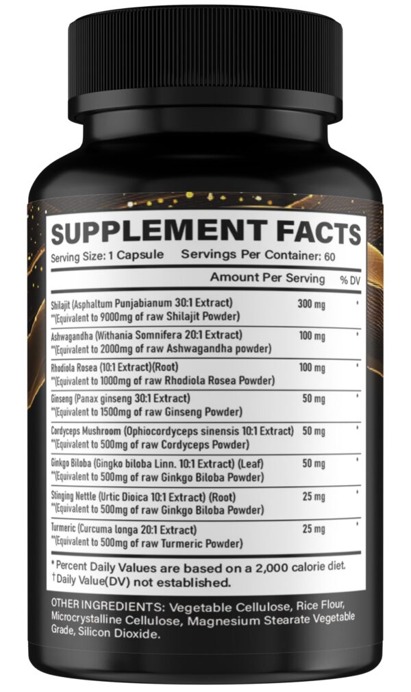 Cápsulas Shilajit y Musgo de Mar GiDa Culture para bienestar