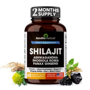 Cápsulas Shilajit Sandhu Herbals para energía y resistencia