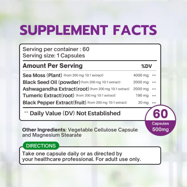 Cápsulas SIBA con extractos naturales y aceite de semilla negra