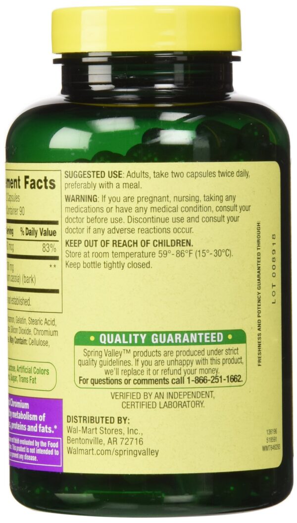 Version 1.0.0 Cápsulas Spring Valley con canela y cromo para metabolismo